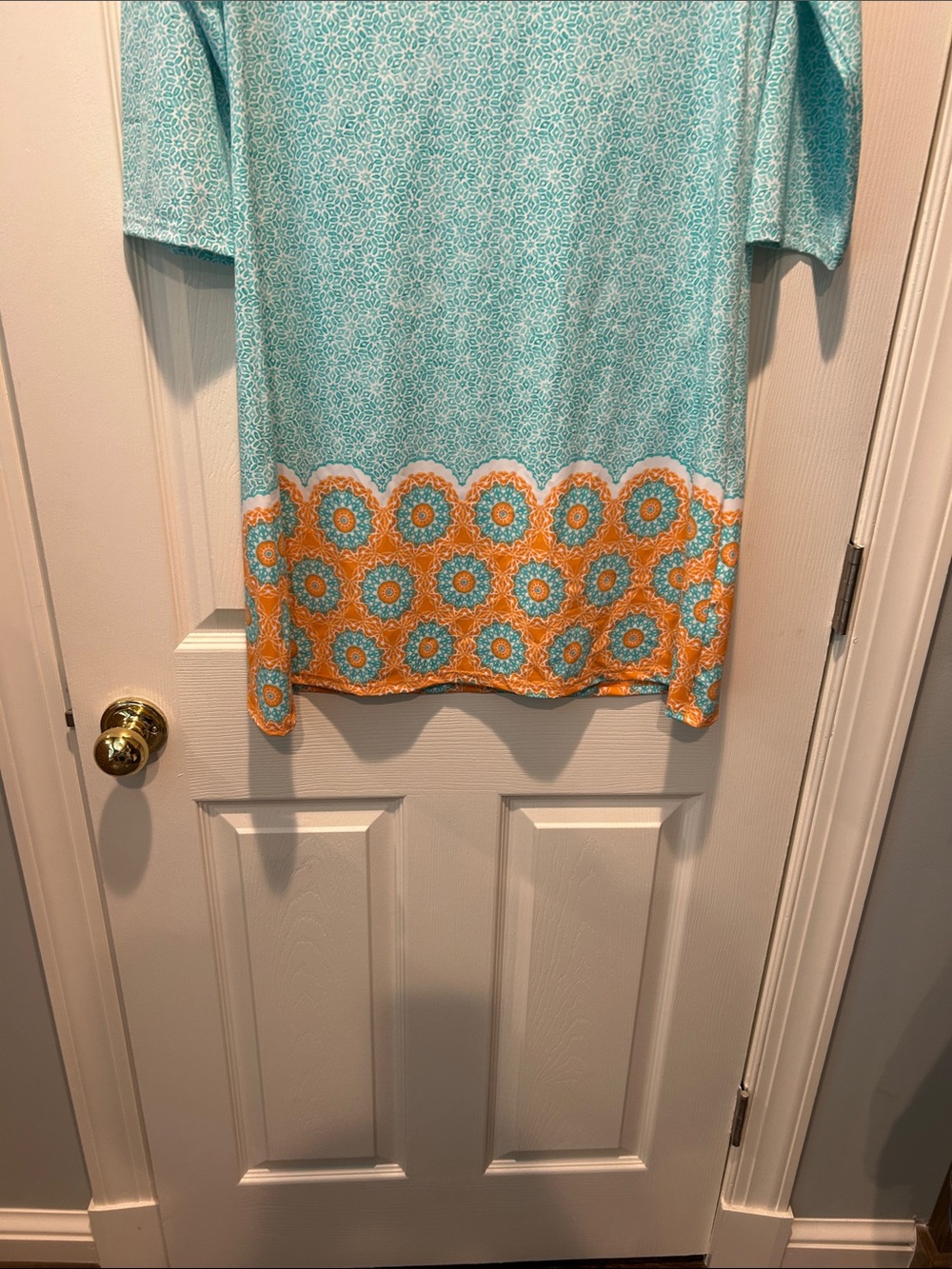 Cabana Life Teal and Orange Geometric Beach Dress - Picture 4 of 9